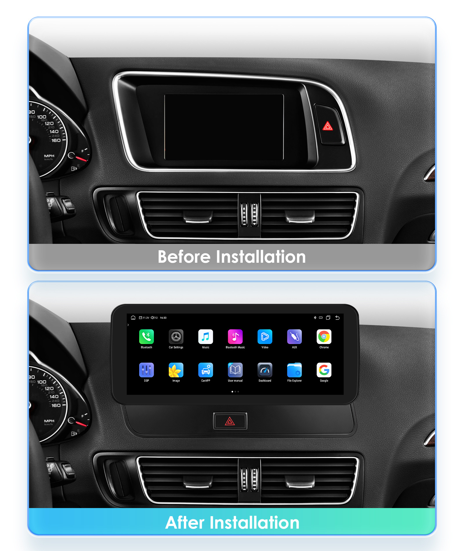 Suitable for 09-16 Audi Q5 Android large screen central control display navigation reversing image all-in-one machine
