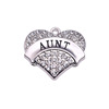 Zinc alloy diamond AUNT Aunt Auntie Heart Find Pendant