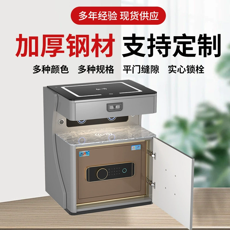 Тумбочка Tiger с функцией защиты от кражи, скрытым замком с отпечатком пальца и паролем, беспроводной зарядкой и трехцветной ночной подсветкой.