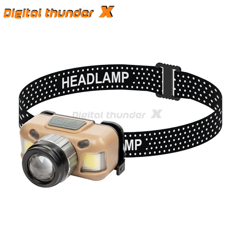 Nuevo al aire libre fuerte luz faro largo tiro COB multifunción cabeza-montado linterna hogar emergencia portátil cabeza-montado lámpara
