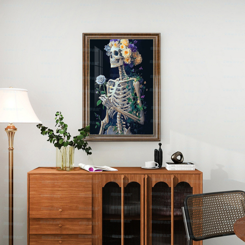 [Exclusividad transfronteriza] Mona Lisa real punto de cruz calavera y flores nuevo arte punto de cruz hecho a mano image 3