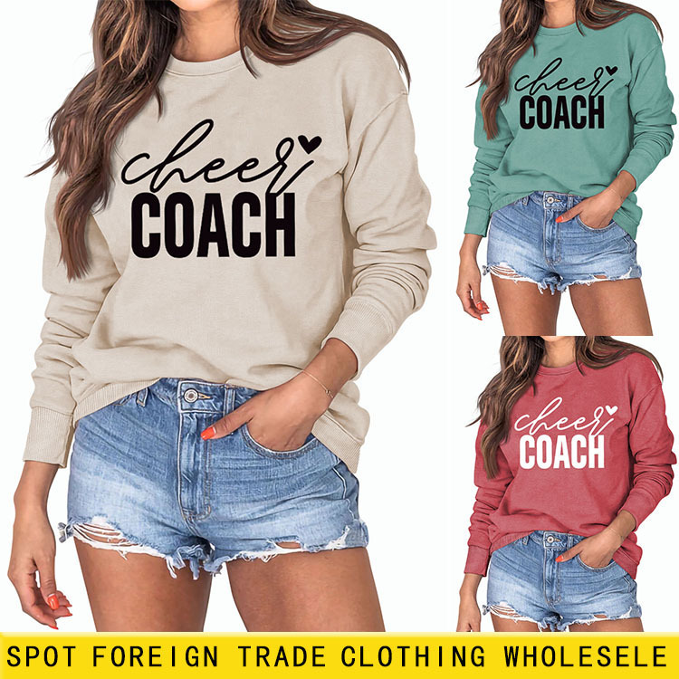 Amazon independent station wish love letter loose long sleeve ebay fashion crew neck sweater foreign trade wholesale in stock