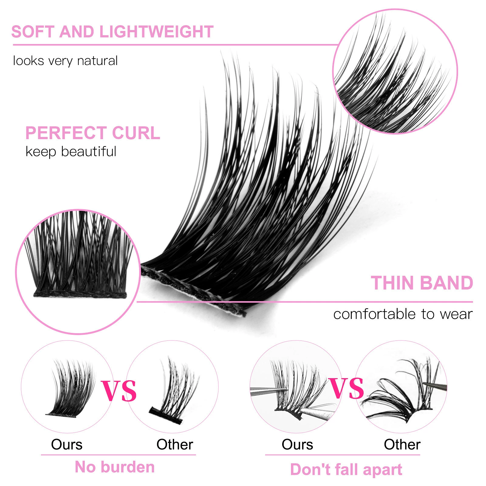 (Граница торговля),lash наращивание eyelashes false, набор для удлинения, европейский стиль, на каждый день, DIY, отдельные пучки ресниц