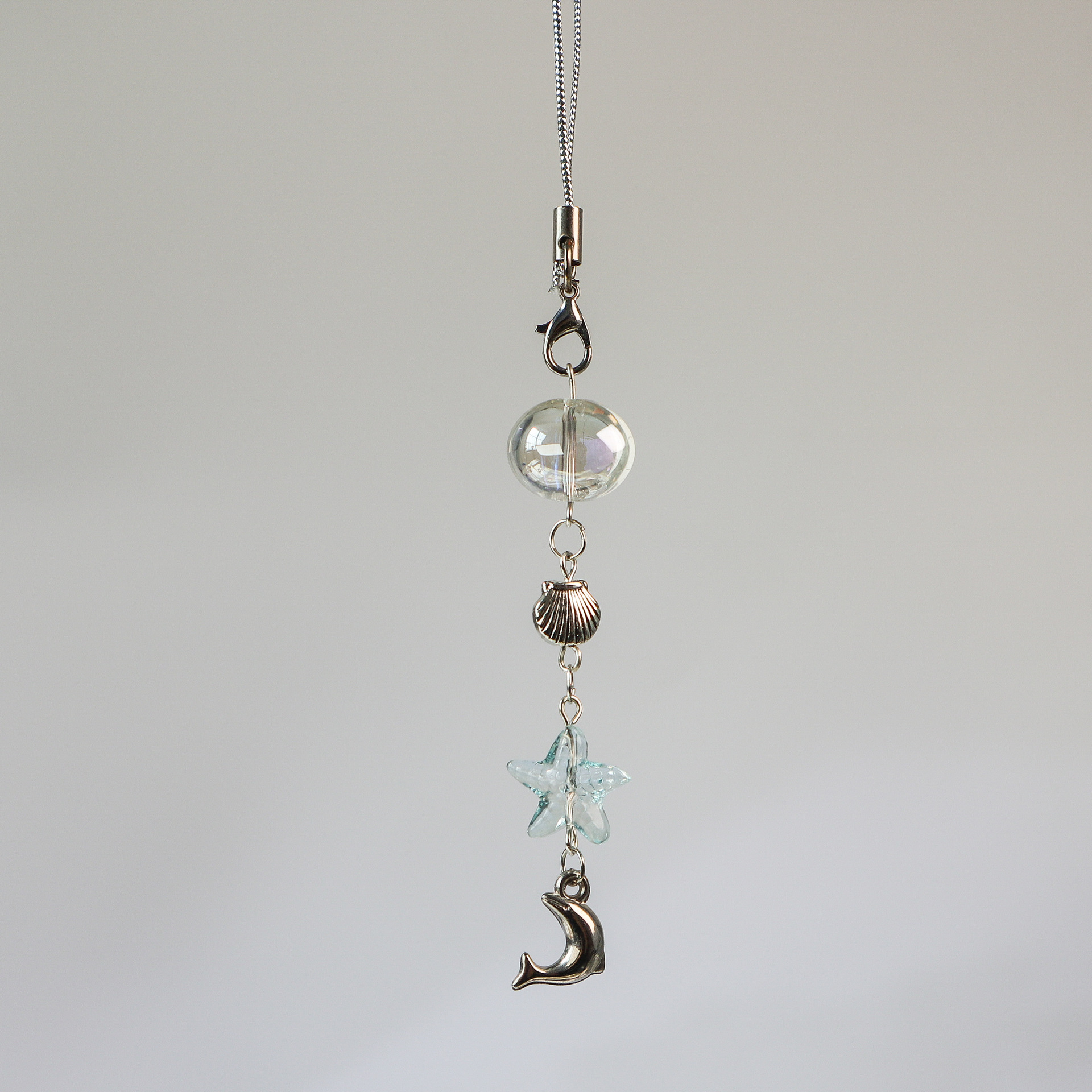 Original Delphin Seestern Ozean Telefon Charms Kette Kleine Blume Anhänger Halter Hängende Kette Riemen Handy Lanyard Schlüsselbund – Detail 2