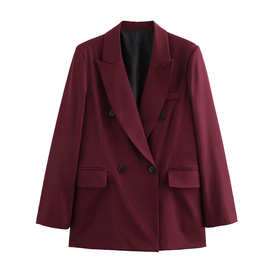 2024秋wish亚马逊eBay纯色阔版西装外套西服