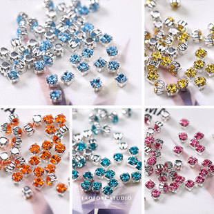 ✅ New Product in June 3mm Silver Holder Hand-Sewn Diamond Original Imported Preciosa Czech Hand-Sewn Claw