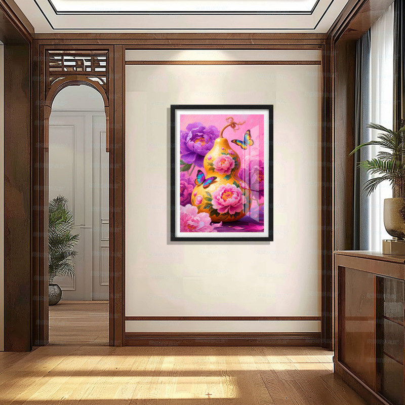 [Algodón importado] Mona Lisa Real bordado de cruz, Fu Man Tang-Peony Shangxiang bordado de hilo auspicioso estilo chino