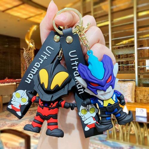 Ultraman Cartoon Keychain Cute Tiga Cerro Doll School Bag Key Chain Ring Pendant Doll Machine Small Gift