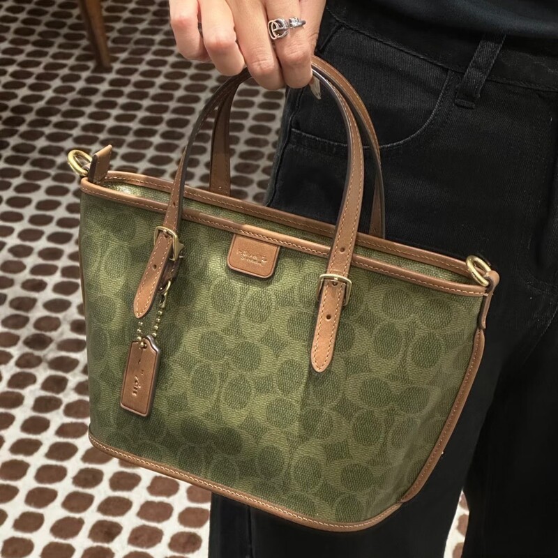 Kou C Home Outlet New Taxi Basket Vintage Handheld Tote Bag Fashion Retro Single Shoulder Crossbody Shopping Bag