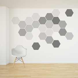 hexagon六边形蜂巢几何图形墙贴花wall decor跨境亚马逊DW13226