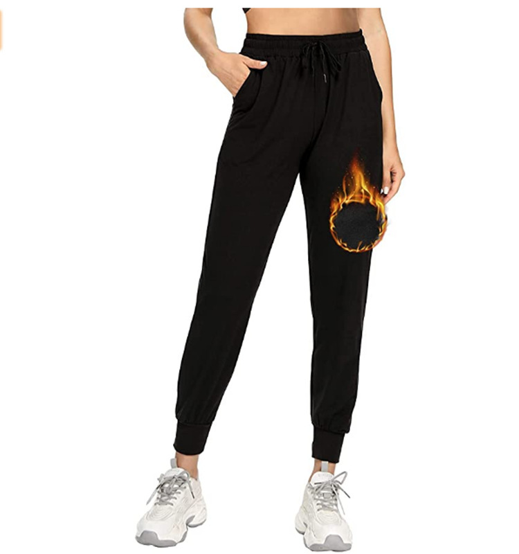 2021 Amazon Wool-Lined Casual Sports Pocket Yoga Workout Thermal Jogging Pants Comfortable High-Waisted