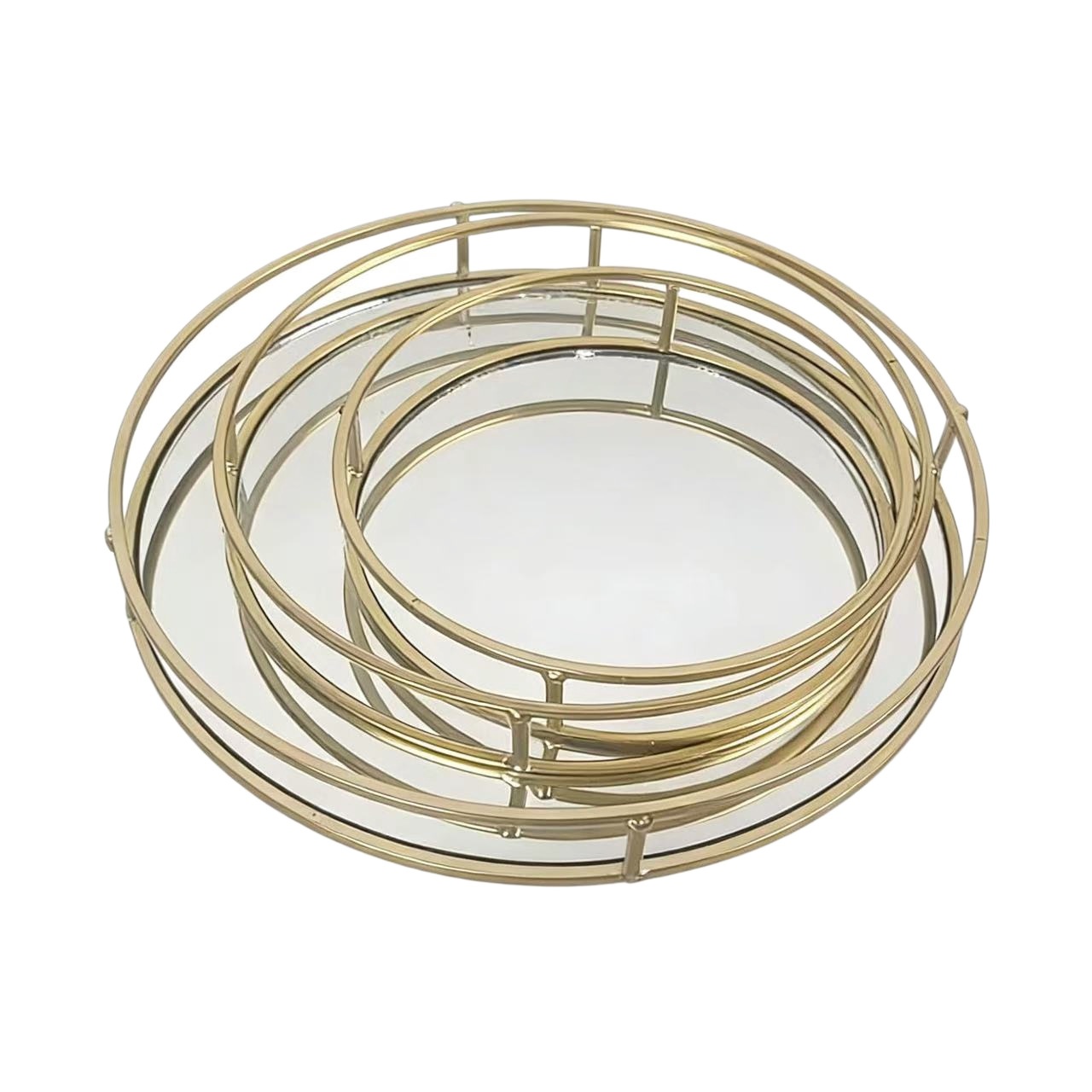 Espejo de lujo ligero bandeja de almacenamiento cosméticos perfumes joyas acabado estante de pastel estante de escritorio ins bandeja de aire