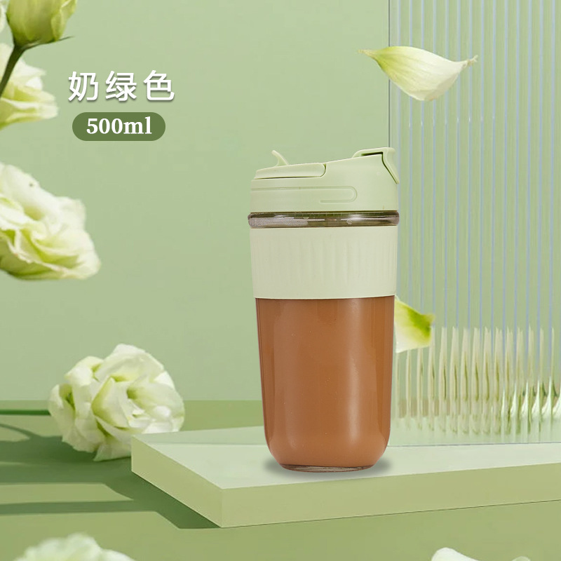 卸売 夏用 大型 ダブルドリンク コーヒーカップ 学生向けギフト ロゴ入りガラス製ウォーターカップ クリエイティブカスタム|undefined