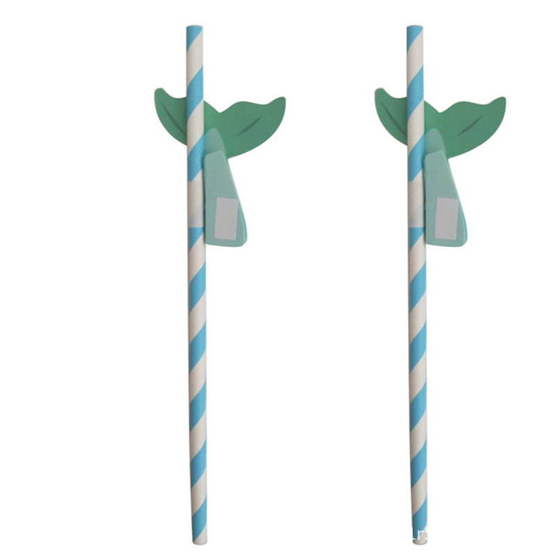 Transfronteriza desechable fiesta decoración paja tridimensional panal cola de pescado postre pastel bar bebida Decoración papel paja