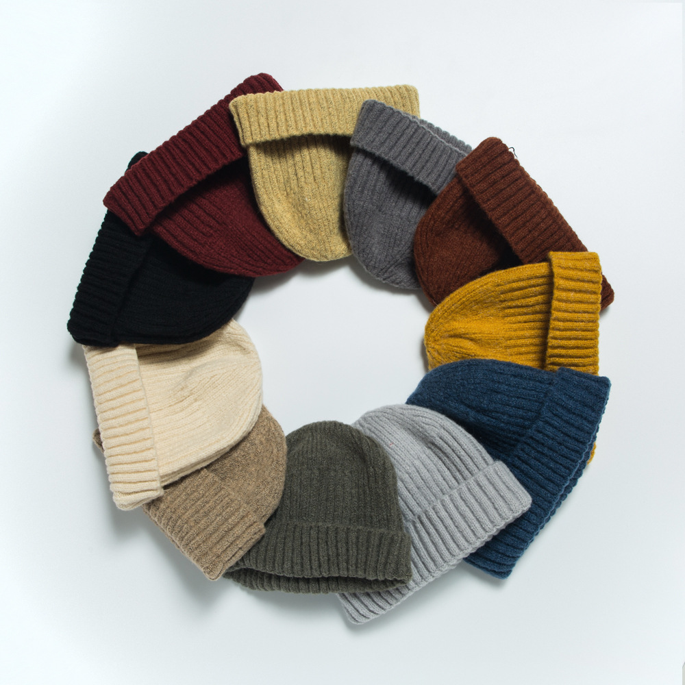 Korean Melon Hat Warm Pure Color Knitted Wool Hat Outdoor Hat Hip Hop Tide display picture 14