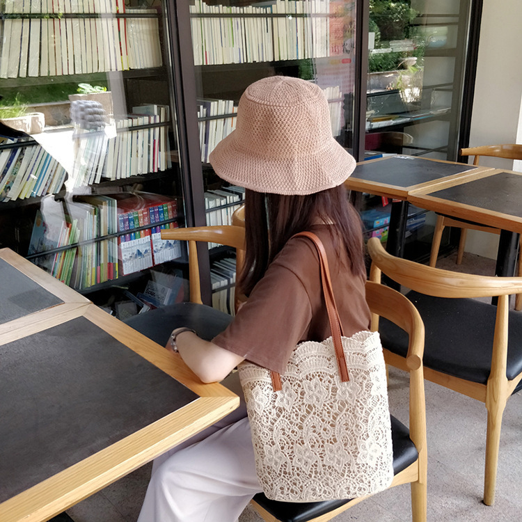 2026 Wholesale New Women's Bags Korean Style Mori Lace Shoulder Bag Handbag Women's Shopping Large Capacity Bucket Bag for Women