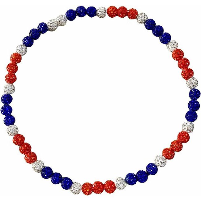 Amazon new color clay rhinestone disco ball necklace competitive sports elastic rope necklace cross-border jewelry