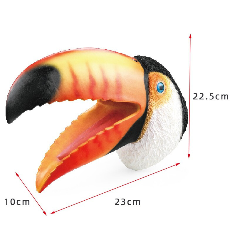 Bird with Big Beak Animal Hand Puppet for Kids Performance Glove Soft Rubber Interactive Toy Animal Simulation Parent-Child Birthday Gift