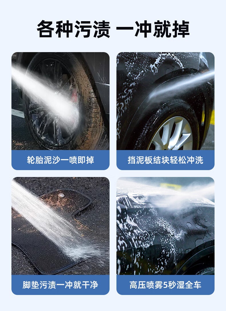 Kingjoy High-Pressure Water Gun for Car Washing, Household Use with Nozzle, Hose for Washing, Watering, Garden, and Landscape