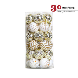 Cross-border Amazon Christmas decorations platinum barrel painted Christmas ball 6cm Christmas tree ornaments supplies