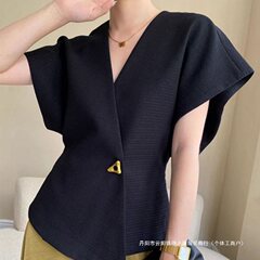 一粒扣收腰显瘦时尚上衣法式气质不对称西装落肩袖背心马甲设计感