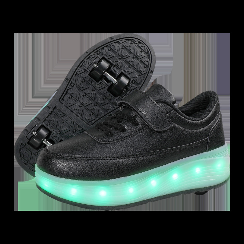 Four Wheel Lights 2024 Teen Children's Shoes Skate Shoes Wheel Shoes