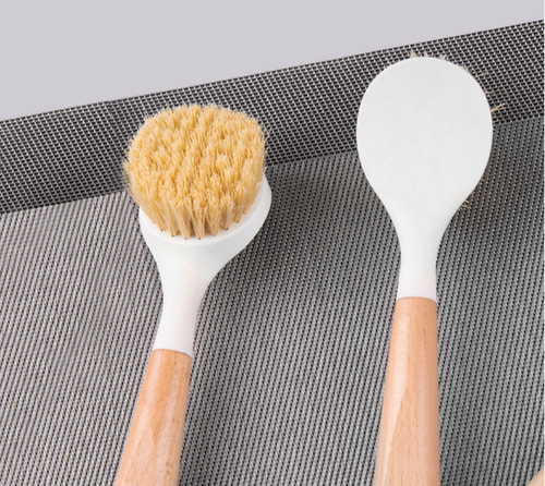 Wooden handle pot washing brush multifunctional long handle kitchen cleaning pot brush non-stick oil pot brush pots and dishes bowl brush