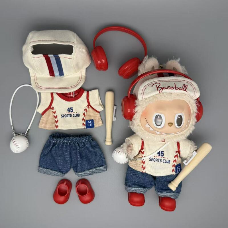 Labubu Baseball Uniform Suit 15-17 cm Doll Wears Baby Clothes and Changes into Baseball Suit New Hat and Clothes Labubu Baseball Uniform Suit 15-17 cm Doll Wears Baby Clothes and Changes into Baseball Suit New Hat and Clothes
