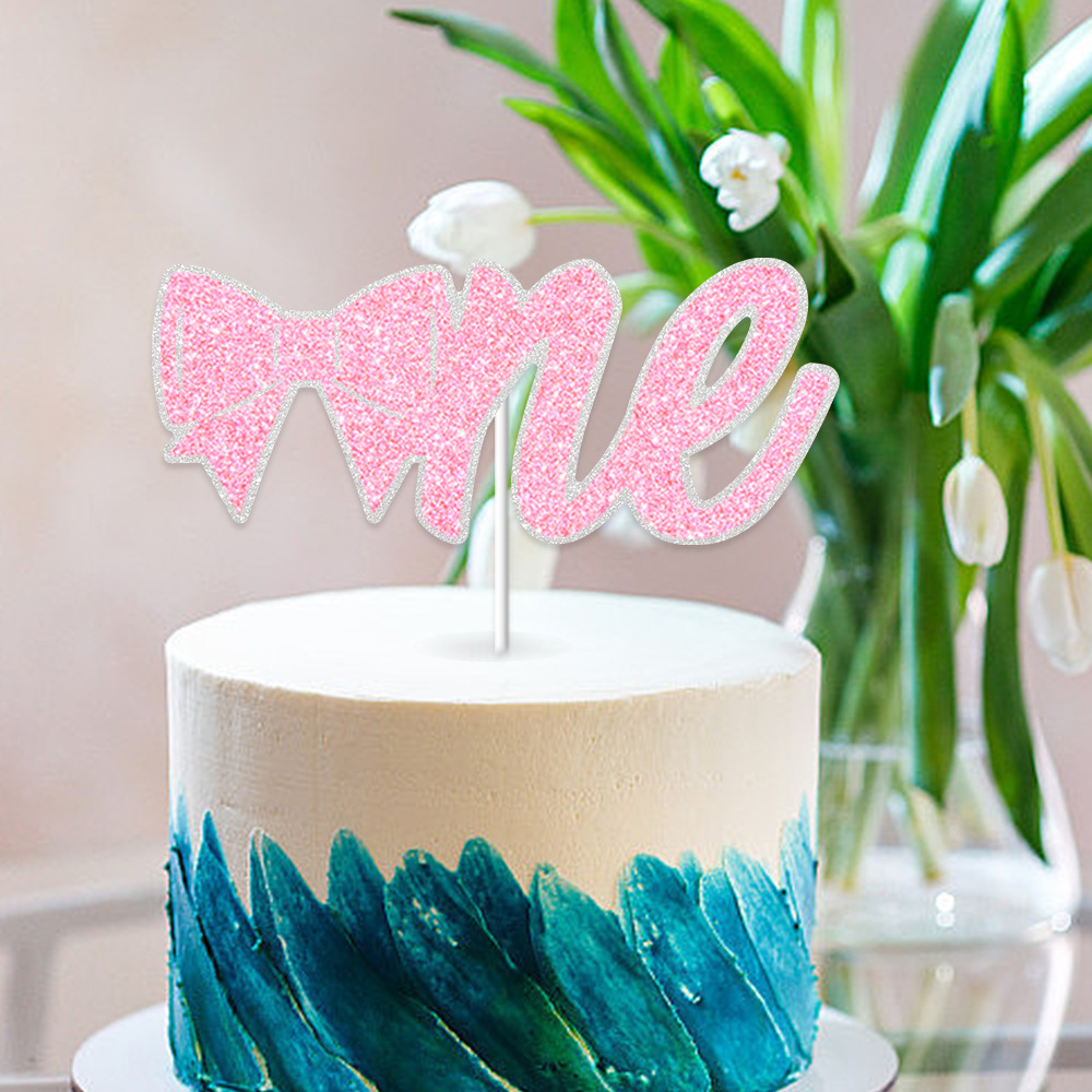 Nuevo cumpleaños transfronterizo ONE bandera de tracción arco rosa fiesta de cumpleaños decoración banner pastel gran tarjeta