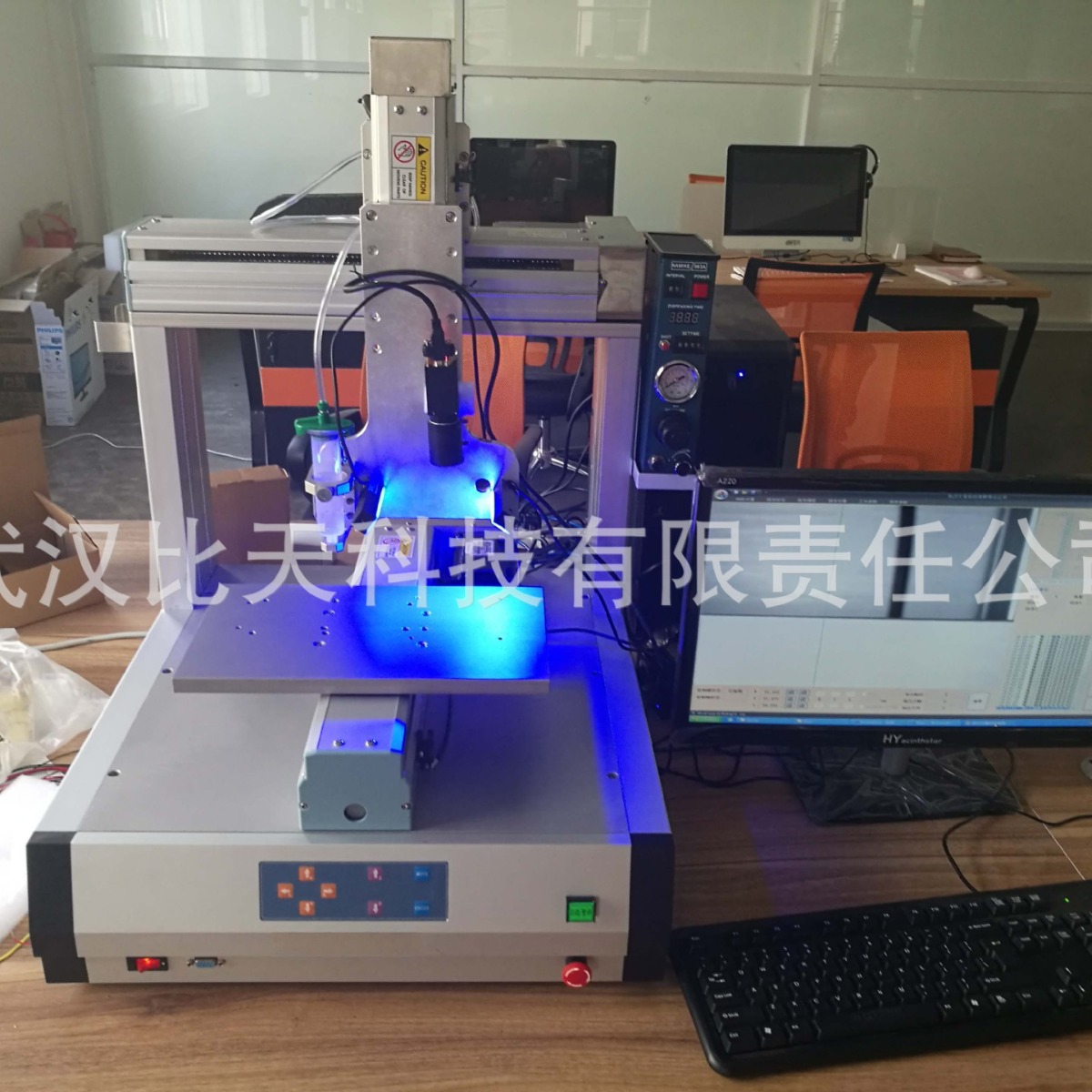 视觉引导全自动针筒点胶机 桌面式高速智能自动点胶滴胶机