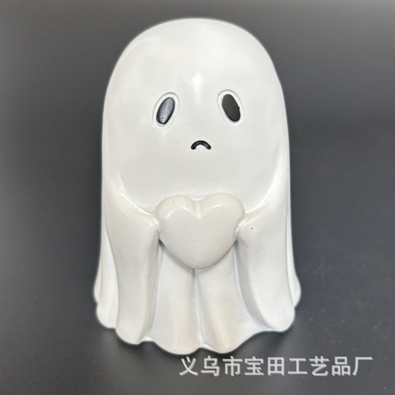 跨境新品万圣节可爱白幽灵派对装饰庭院摆件书房桌面装饰小摆件|undefined