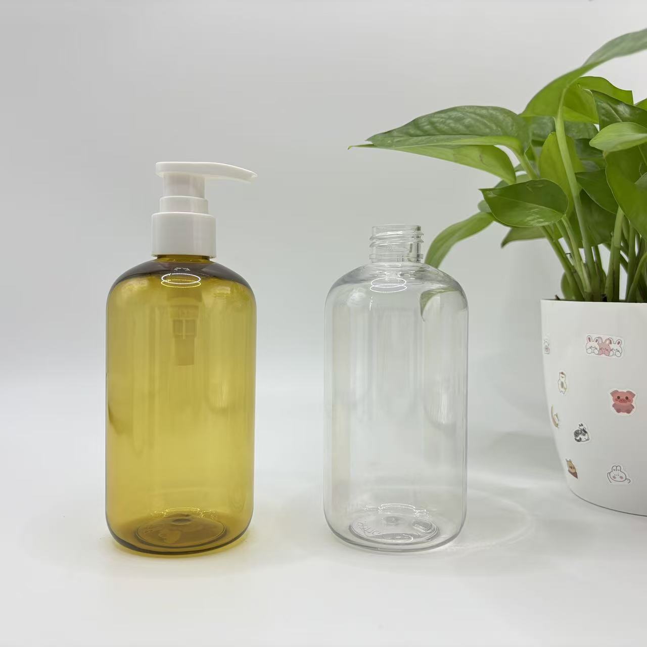 食品级 PET 300ml护肤按压分装瓶 精华乳液瓶 透明洗护空瓶批发