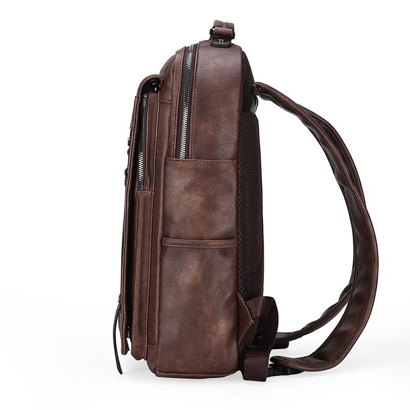 Men's casual single double shoulder men's backpack, fashionable and popular travel backpack_voghion.com