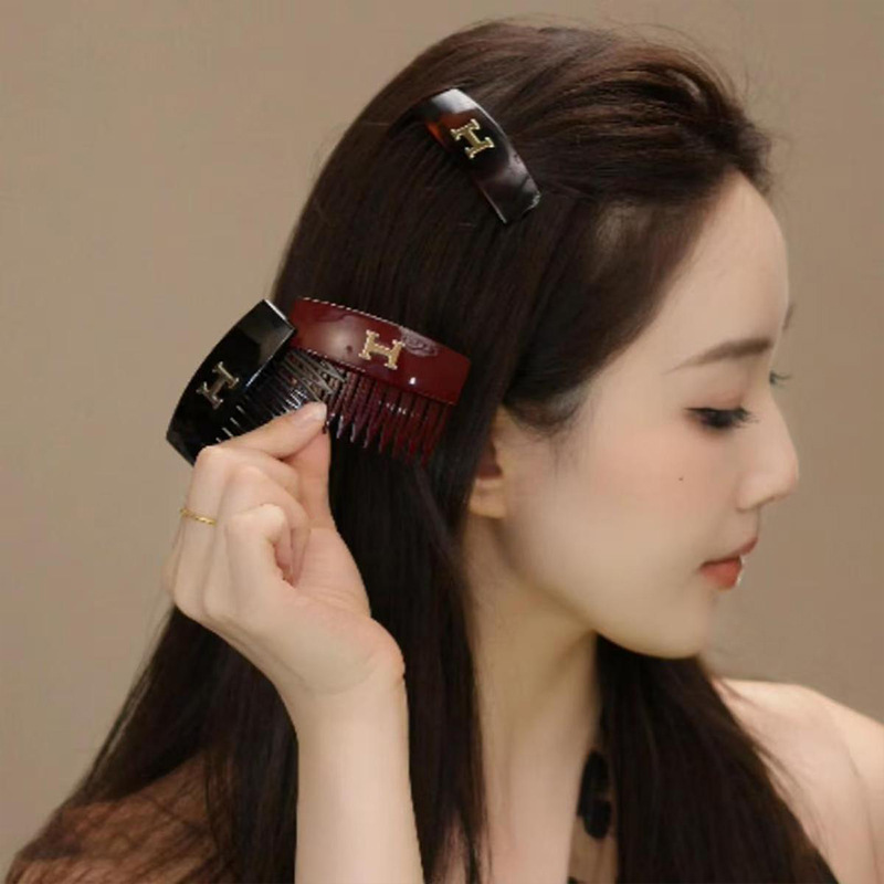 新款碎发前额后脑勺防滑H标插梳发卡2025刘海神器简约小众盘发梳|undefined