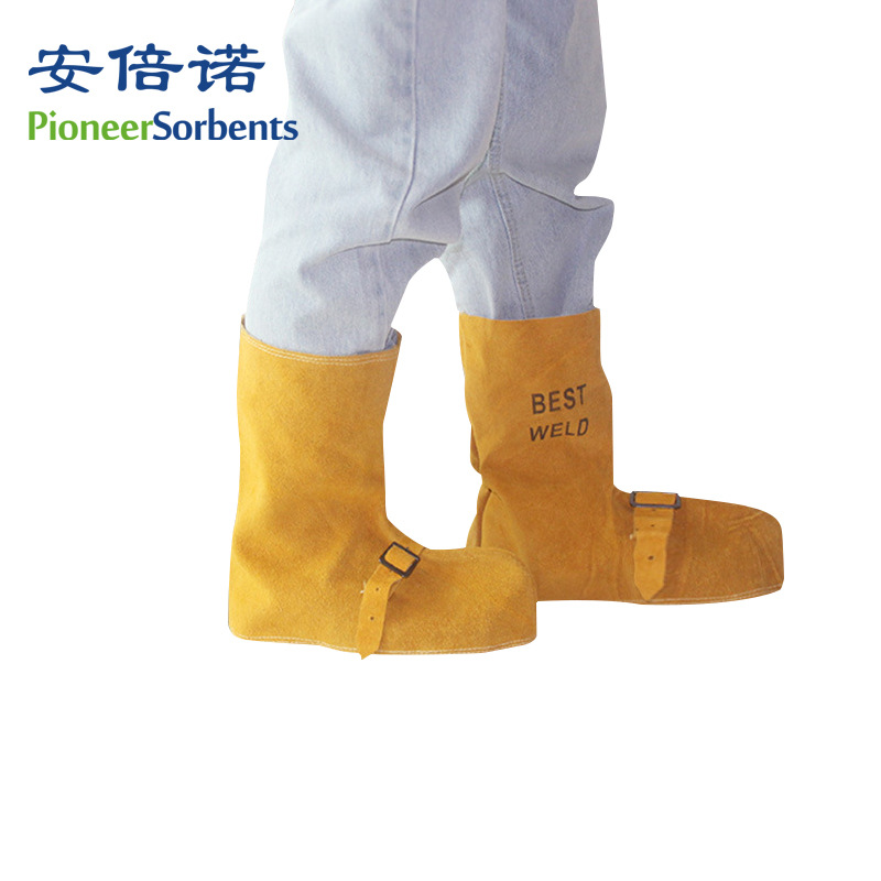 焊工防护装备牛皮电焊护脚套皮护腿劳保防护鞋盖隔热防烫焊接鞋套