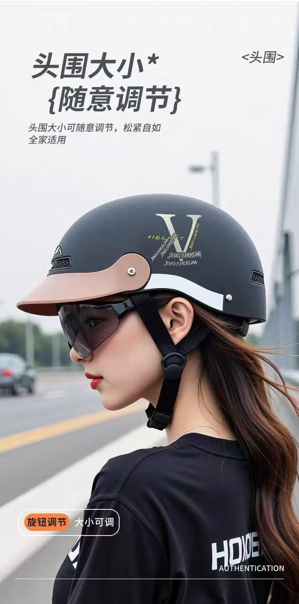 3C Certified Breathable Lightweight Motorcycle Helmet for Men and Women Summer Half Helmet Anti-Collision Breathable Half Helmet Hat
