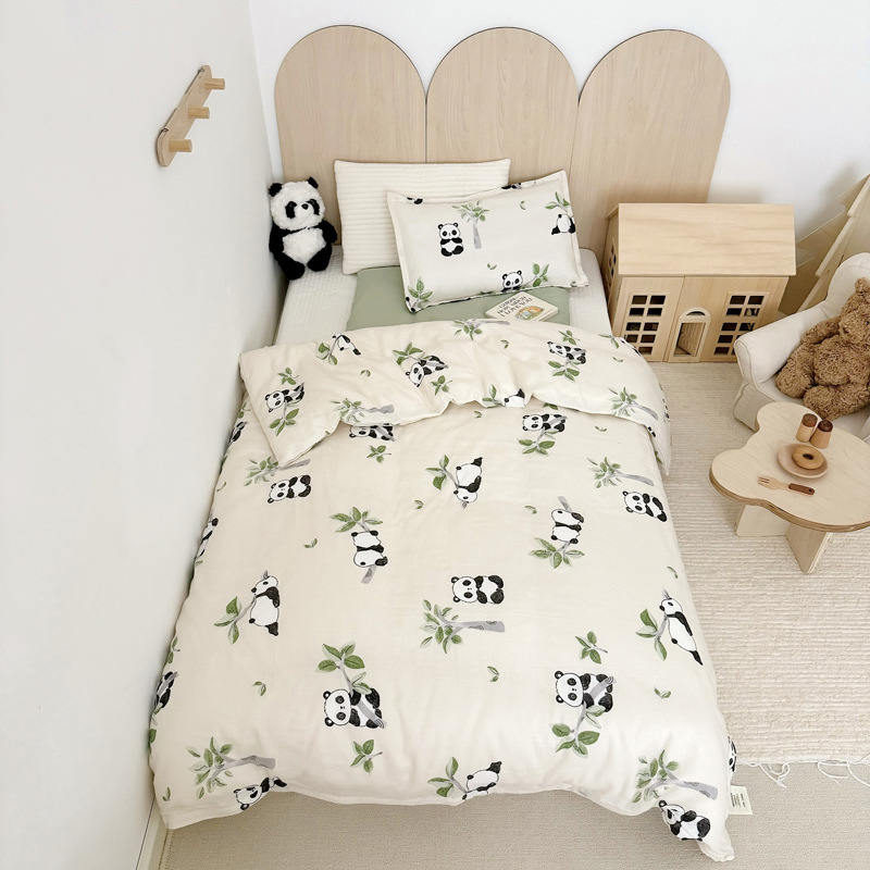 Kit de kindergarten de hilo de doble capa de algodón puro 100 para niños y bebés, agradable para la piel y transpirable 2025 nuevo estilo