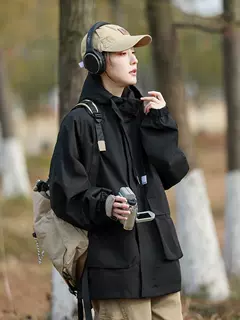 【外贸直供 百万现货】2025年新款宽松休闲连帽户外登山服冲锋衣
