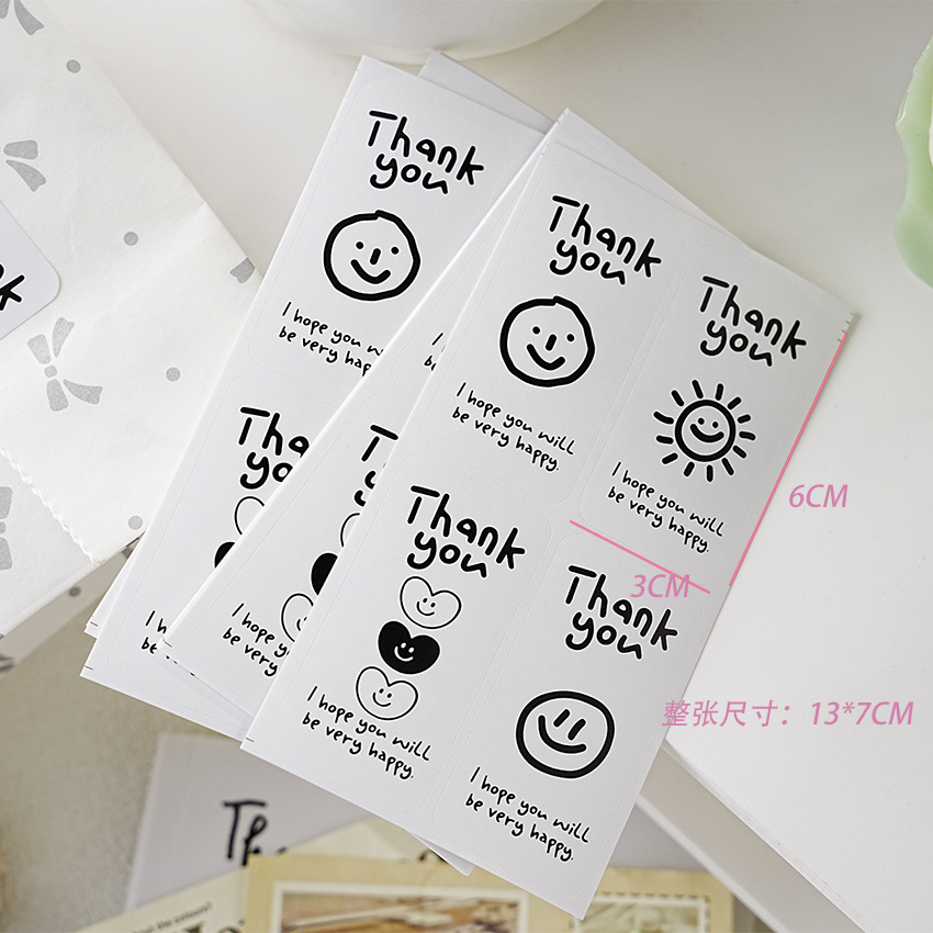 (2개) 40개 INS 스타일 흑백 심플 베이킹 장식 DIY 포장 스티커 비스킷 백 케이크 상자 밀봉 스티커