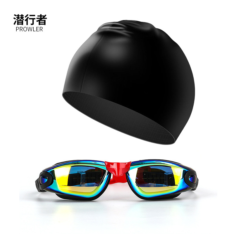 Kit de Gafas y Gorro de Natación Profesional de PC y Silicona Líquida, Impermeable y Anti-empañamiento