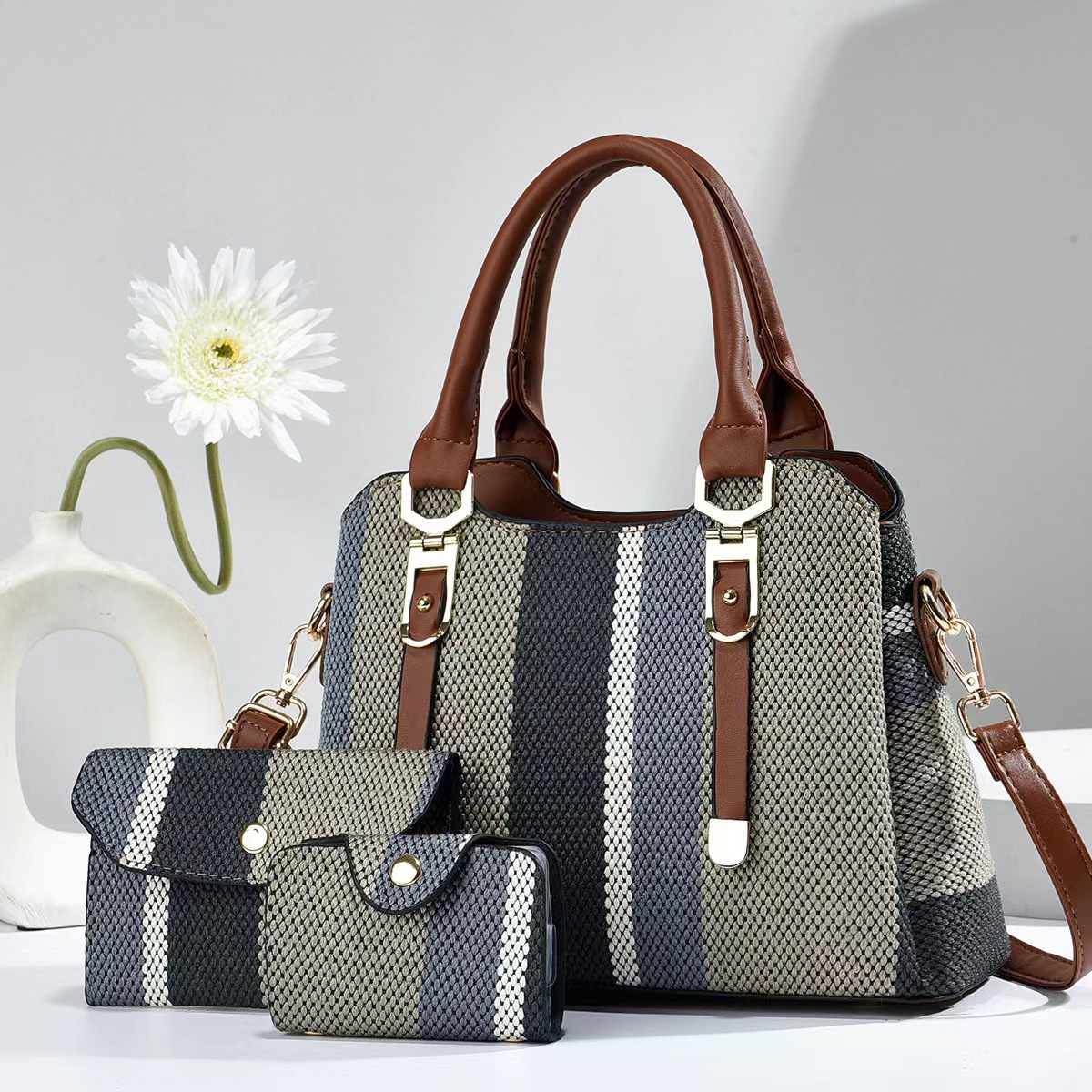 [Empresa] 2025 primavera y verano nuevo bolso de moda de gran capacidad de color de color vertical bolso de hombro de moda