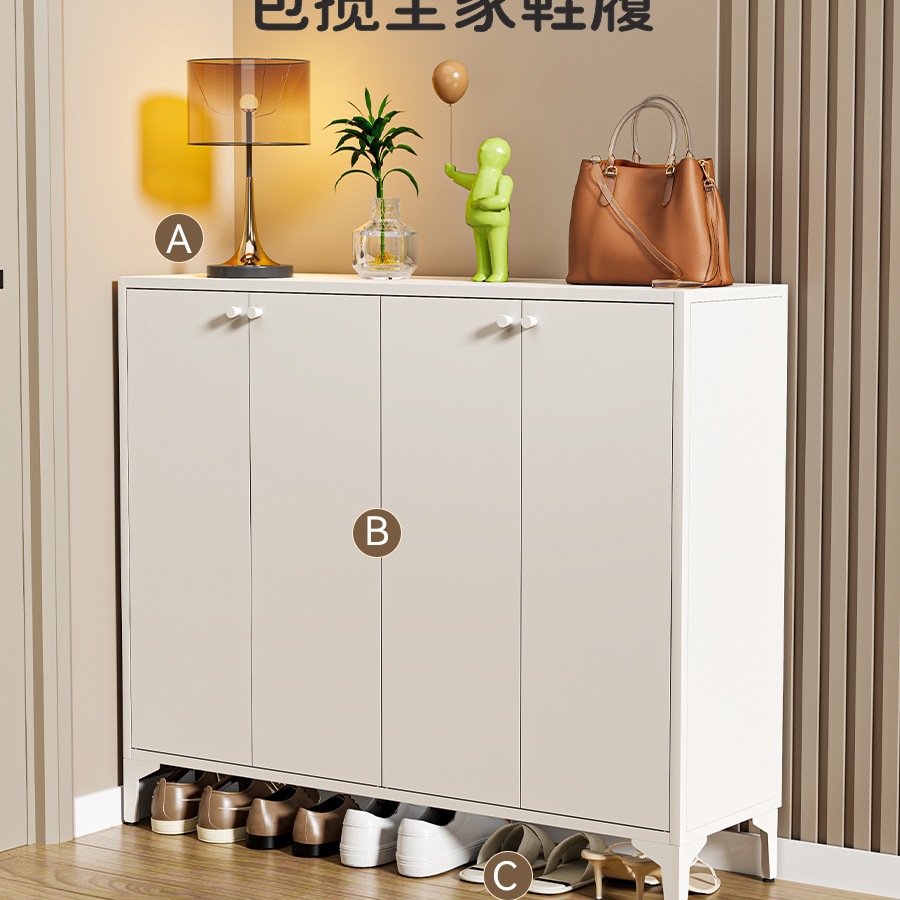 福凯祥鞋柜家用钢制鞋架玄关入户带门收纳柜现代简约大容量储物柜