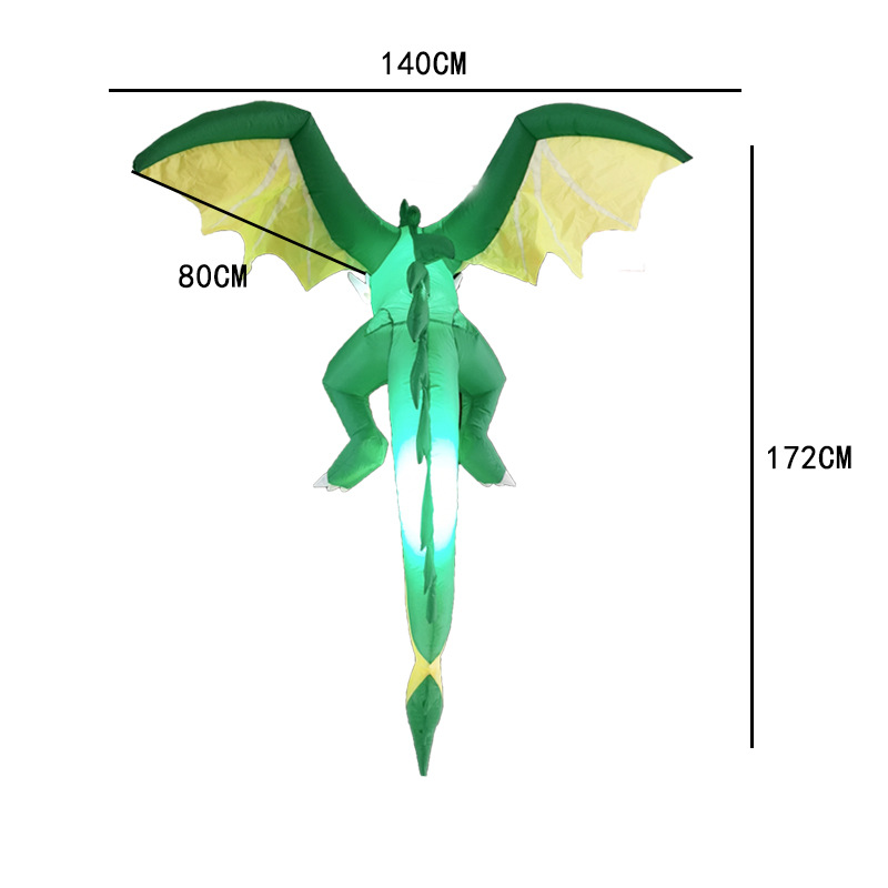 Halloween decoración apoyos volando adornos dragón inflable fantasma Festival luminoso Halloween volando dragón modelo