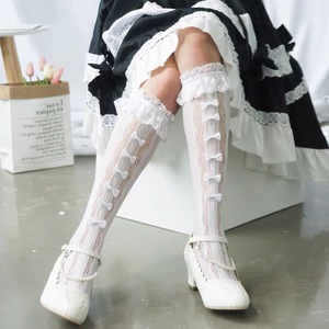 Lolita lace bowknot sock Juvenile school jk girls socks female heap socks juvenile pageant party stage performance cosplay stockings for girls