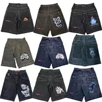 JNCO шорты Y2K хип-хоп 2023 года Харадзюку готические карманные свободные джинсы шорты мужчины