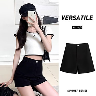 Black Denim Shorts for Women 2025 Summer New High-Waisted American Hot Girl Hip-Hugging Tight-Fitting Hot A-Line Hot Pants