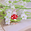 Cartoon rabbit with clove mushrooms, metal jewelry, pendant, earrings, accessory with accessories, Korean style, handmade