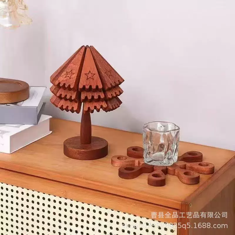 Деревянная рождественская елка домашняя теплоизоляционная прокладка из цельного дерева столешница послеобеденный чай кофейная подставка дерево запеканка посуды