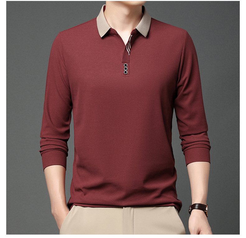 Herren Poloshirt Langarm Mit Plüschfutter Für Den Winter_voghion.com