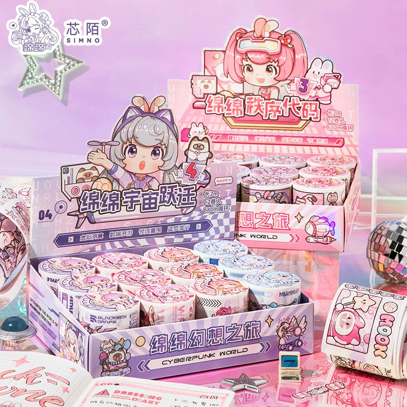 Cyberpunk наклейки Cyberpunk стикер длинный цикл персонажей полный набор ручных лент весь рулон милый мультфильм